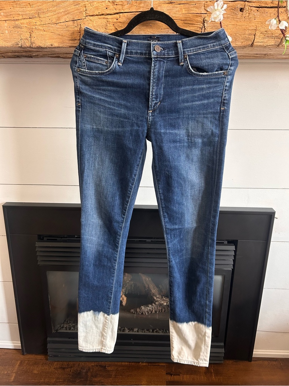 Citizens Of Humanity Indigo Jeans with White Dip Hem